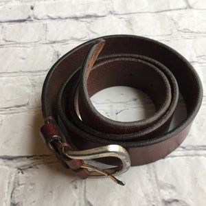 VINTAGE EDDIE BAUER RUGGED BROWN LEATHER BELT L